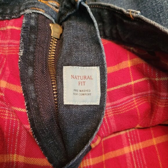 Eddie Bauer Jeans Womens 12 Natural Fit Flannel Plaid Lined High Rise Stretch - Picture 5 of 13